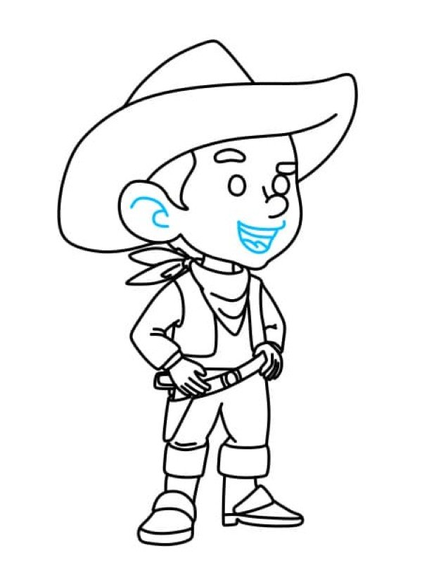 How to draw a cowboy 11