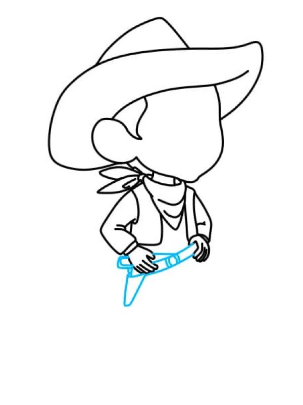 How to draw a cowboy 8
