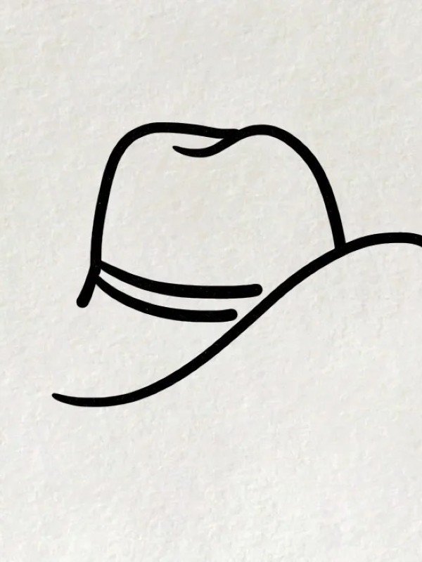 How to draw a cowboy hat easy 5