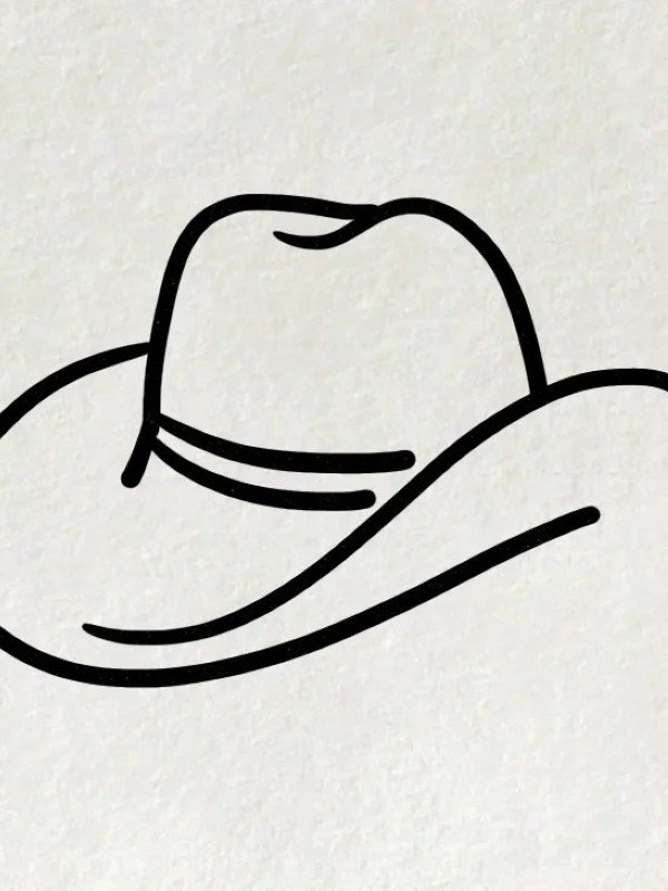 How to draw a cowboy hat easy 6