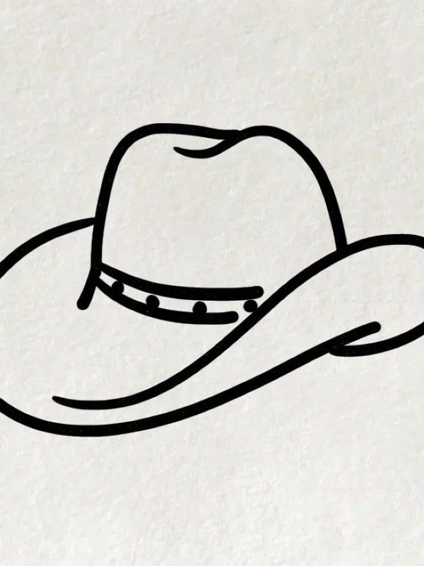 How to draw a cowboy hat easy 7