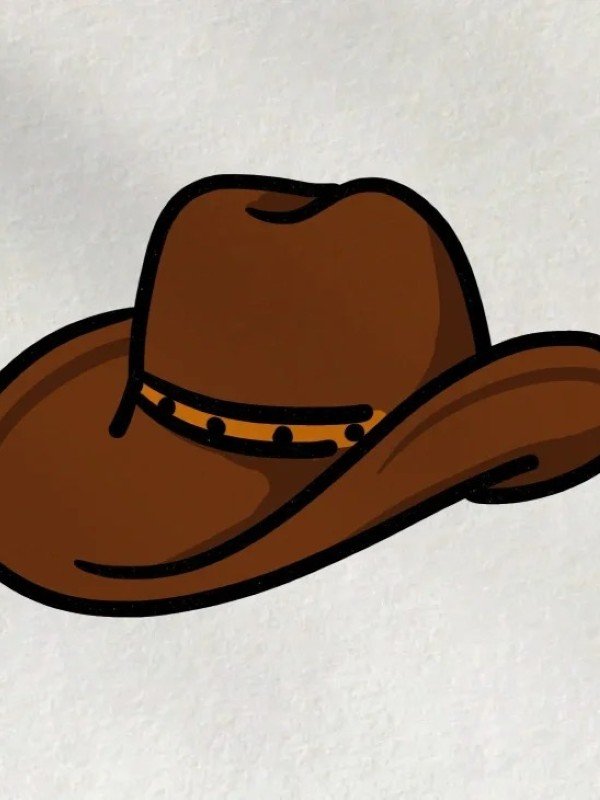 How to draw a cowboy hat easy