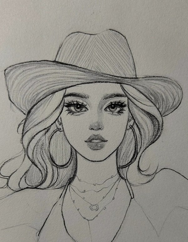 How to draw a cowboy hat step by step