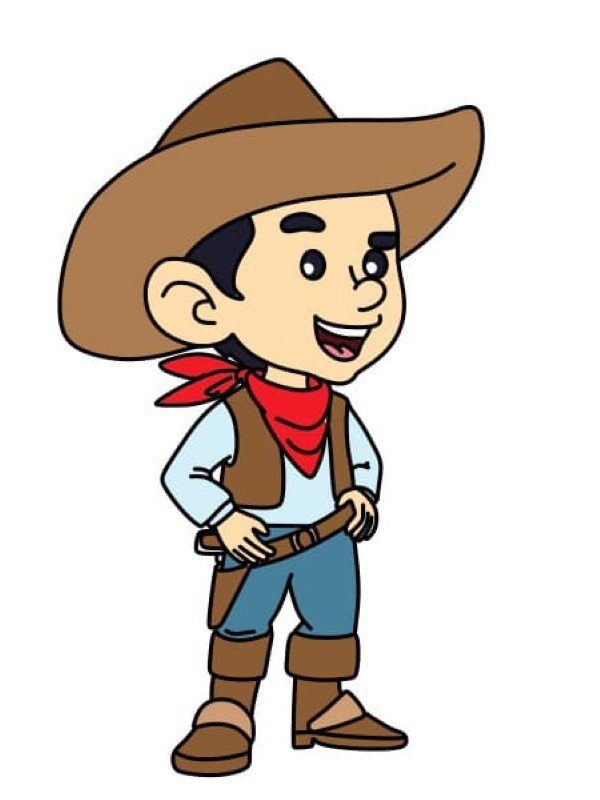 How to draw a cowboy
