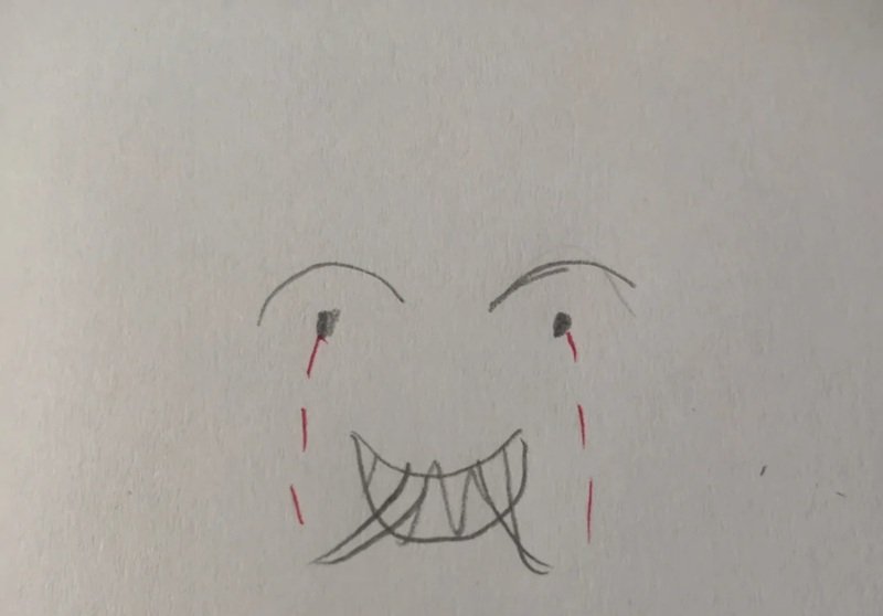 How to draw a creepy smile 4