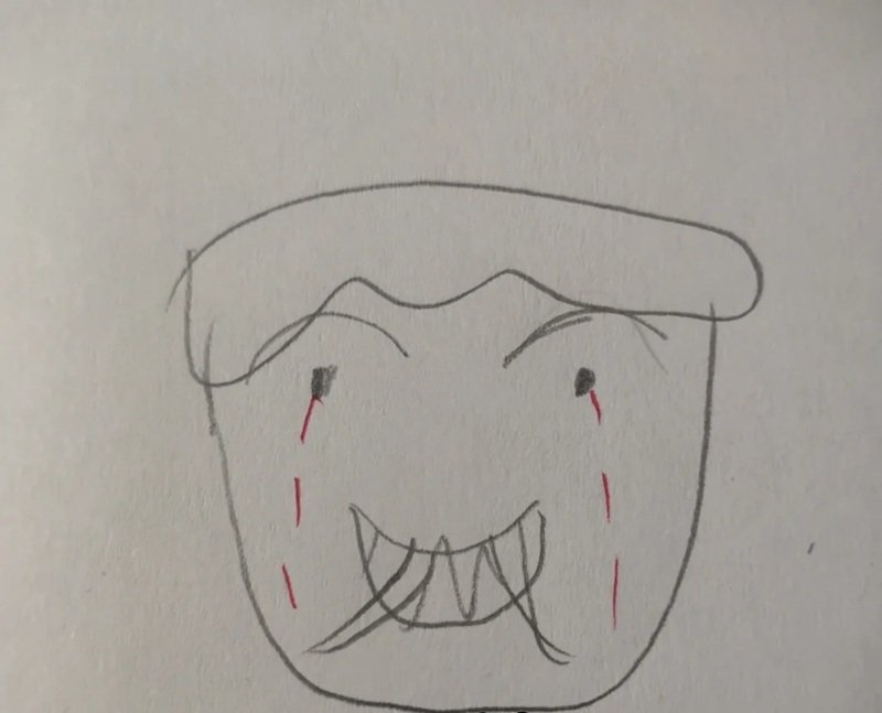 How to draw a creepy smile 5