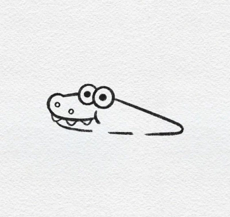 How to draw a crocodile easy 4