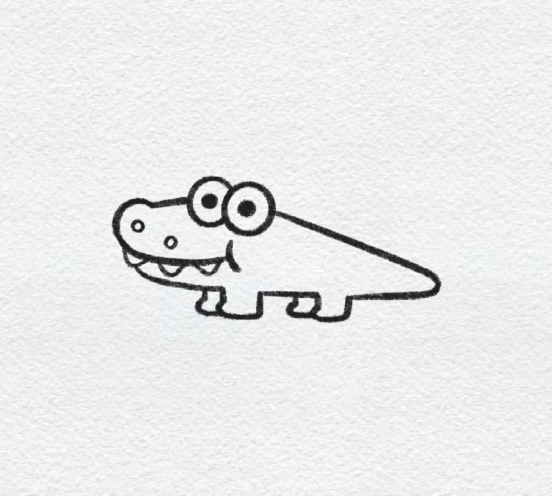 How to draw a crocodile easy 5