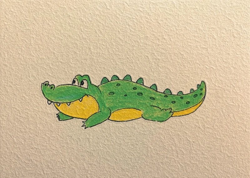 How to draw a crocodile for kids 