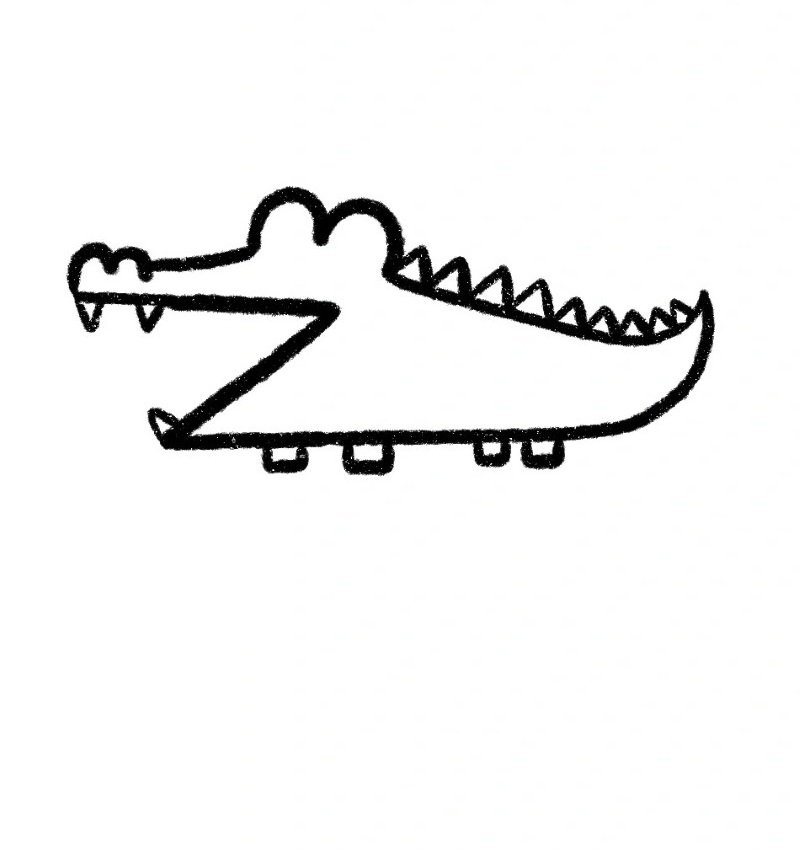 How to draw a crocodile step by step 4