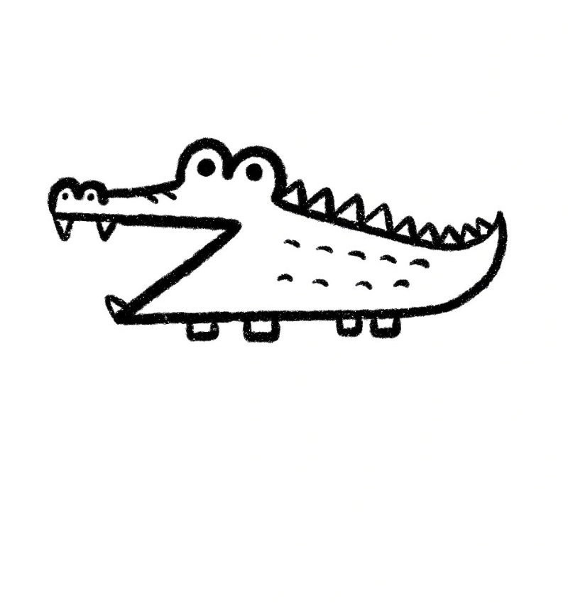 How to draw a crocodile step by step 5
