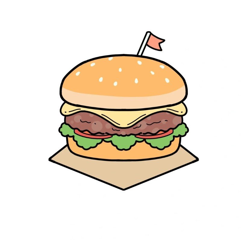 How to draw a cute burger 2