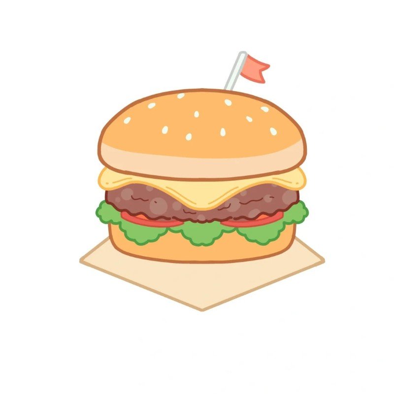 How to draw a cute burger 3