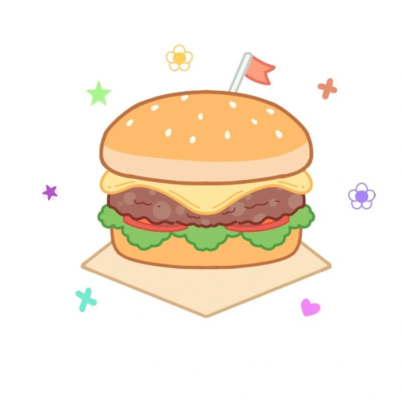 How to draw a cute burger