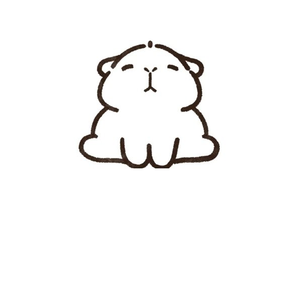 How to draw a cute capybara 3