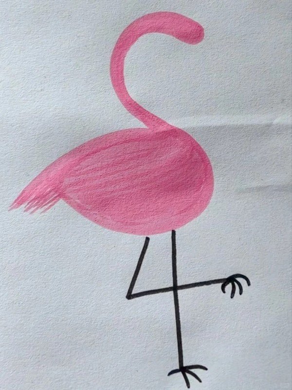 How to draw a cute flamingo 4