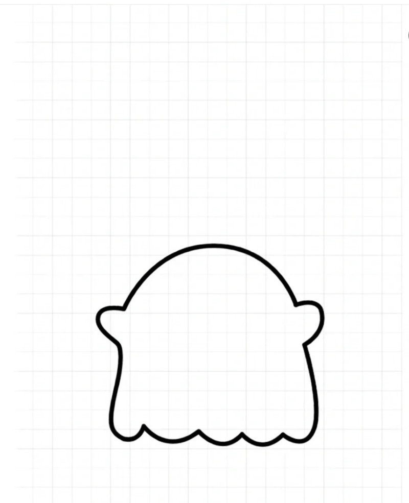 How to draw a cute ghost 3