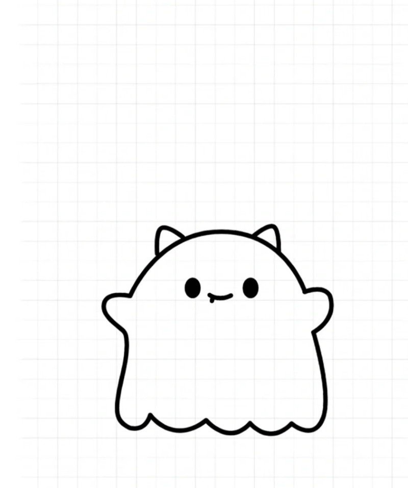 How to draw a cute ghost 5