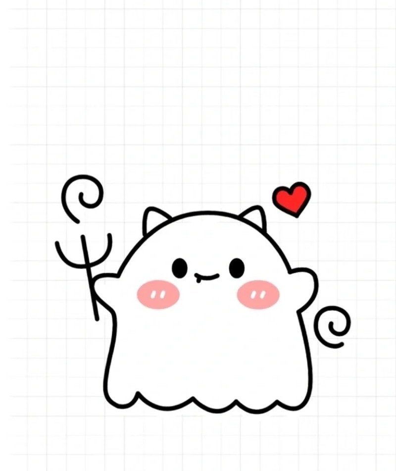 How to draw a cute ghost