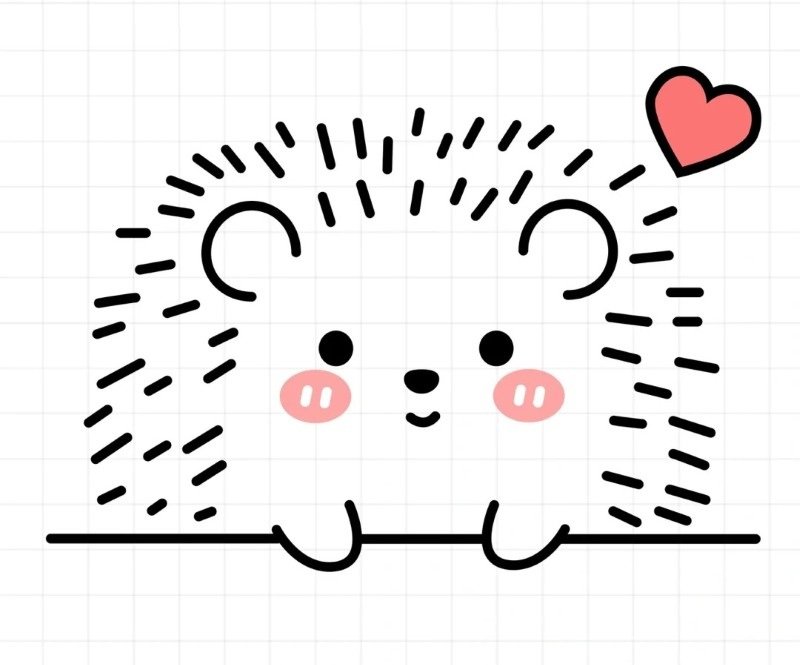 How to draw a cute Hedgehog 