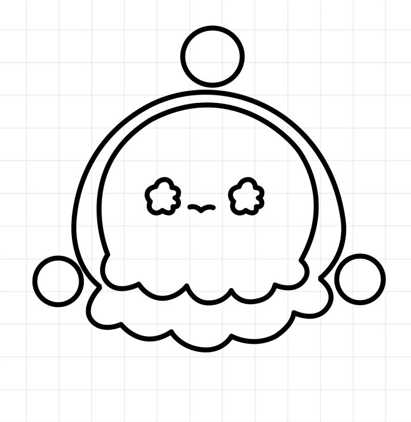 How to draw a cute jellyfish 4