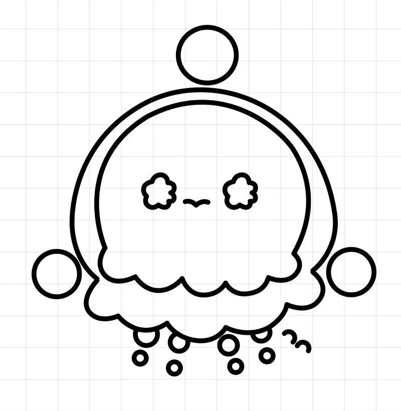 How to draw a cute jellyfish 5