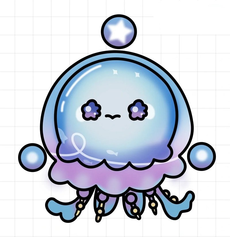 How to draw a cute jellyfish