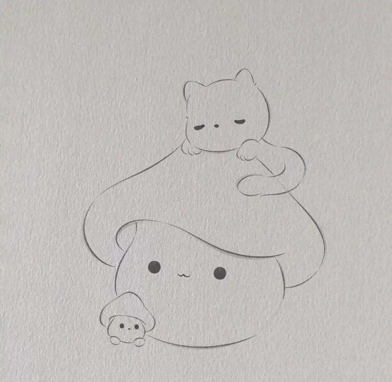 How to draw a cute mushroom 5