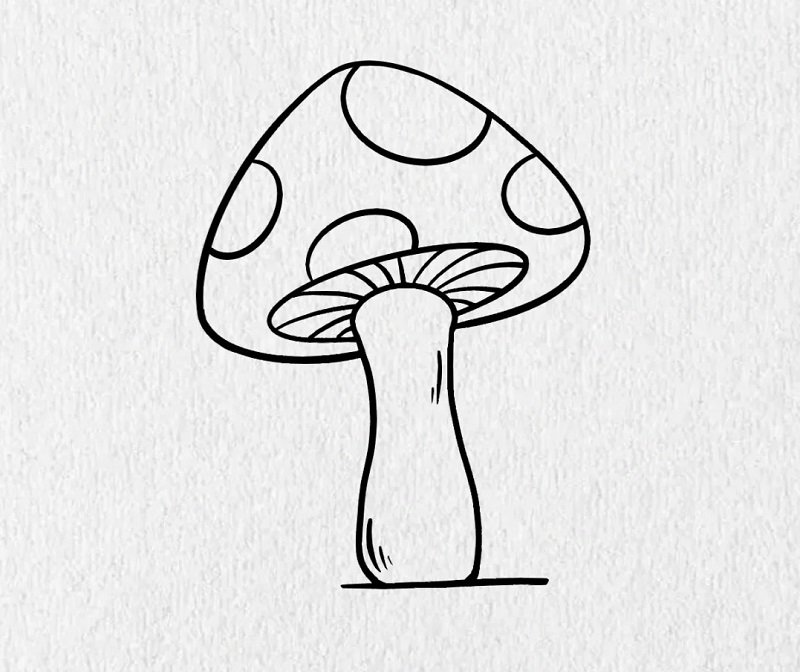 How to draw a mushroom easy 3
