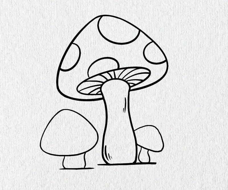 How to draw a mushroom easy 4