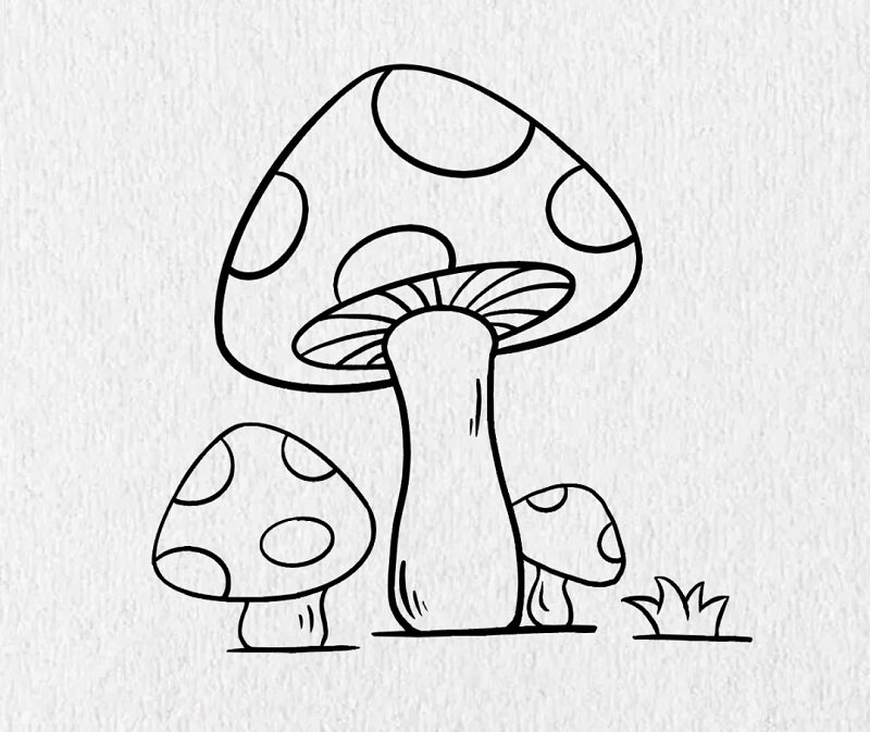 How to draw a mushroom easy