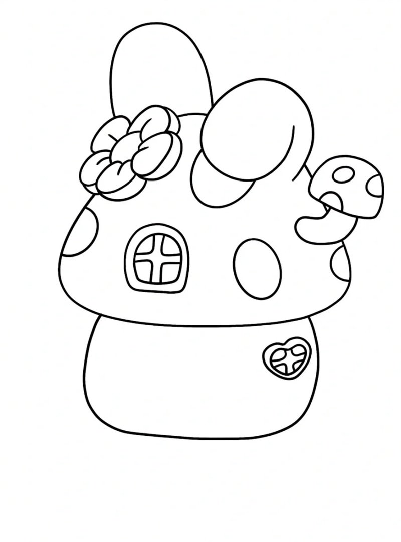 How to draw a cute mushroom house 2