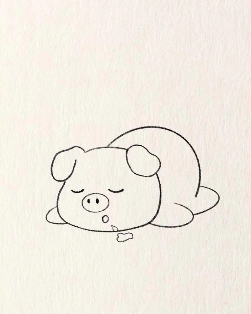How to draw a cute pig 5