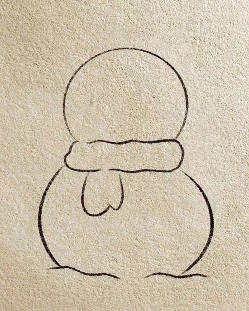 How to draw a cute snowman 2