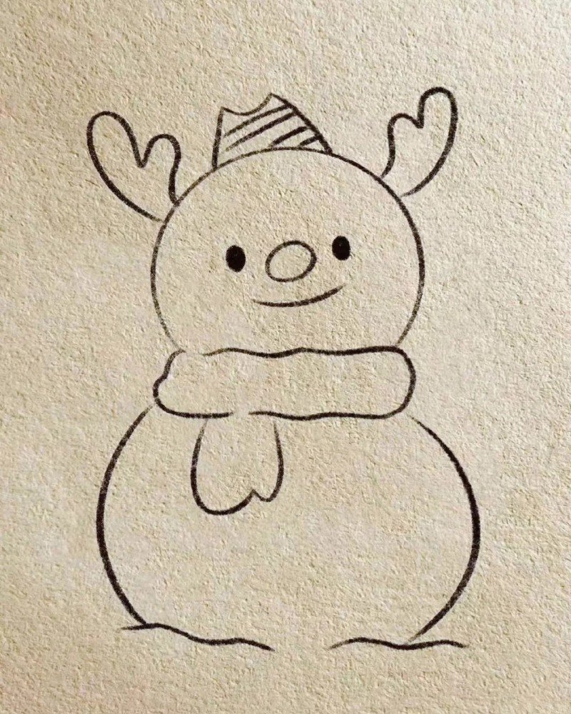 How to draw a cute snowman 3