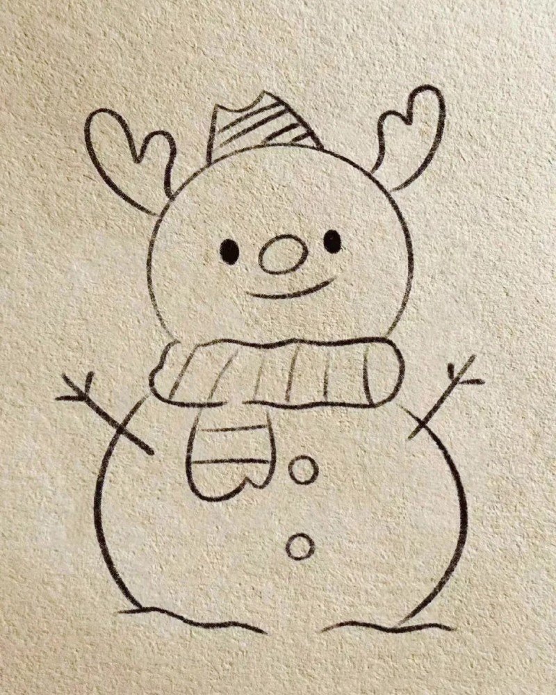 How to draw a cute snowman 4