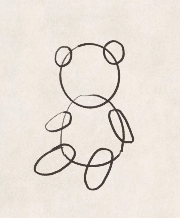 How to draw a cute teddy bear 1