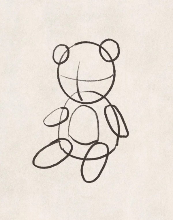 How to draw a cute teddy bear 2