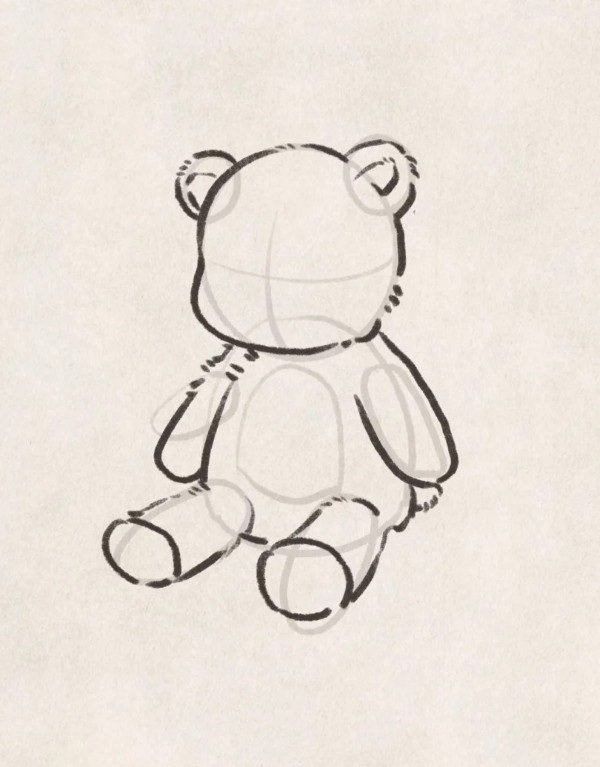 How to draw a cute teddy bear 3