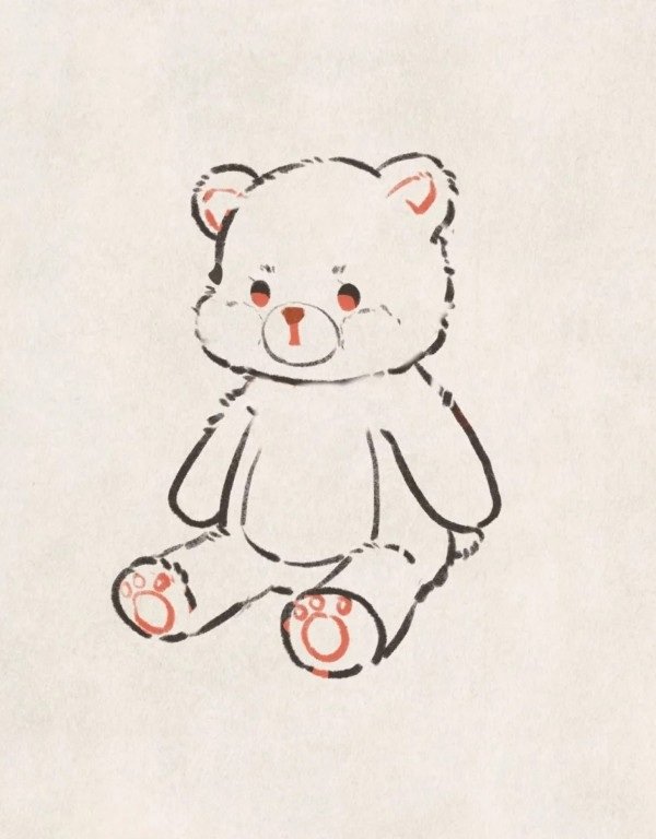 How to draw a cute teddy bear 4