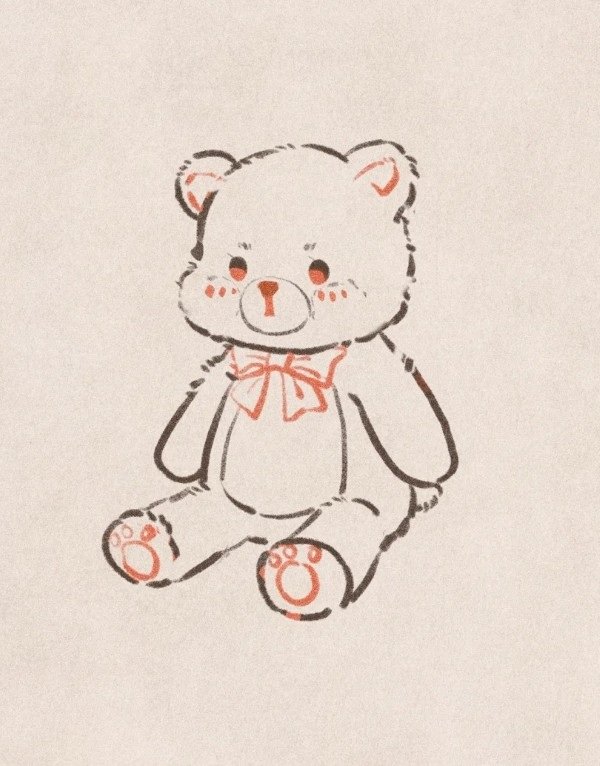 How to draw a cute teddy bear