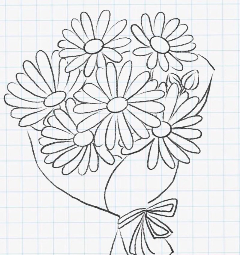 How to draw a daisy flower 7