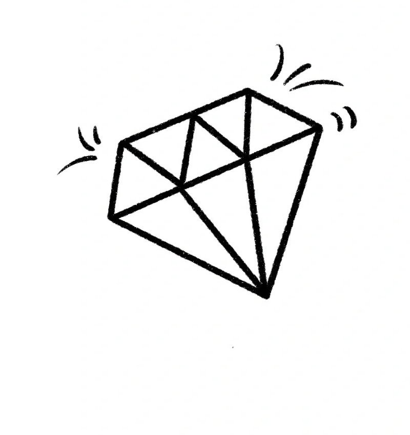 How to draw a diamond easy