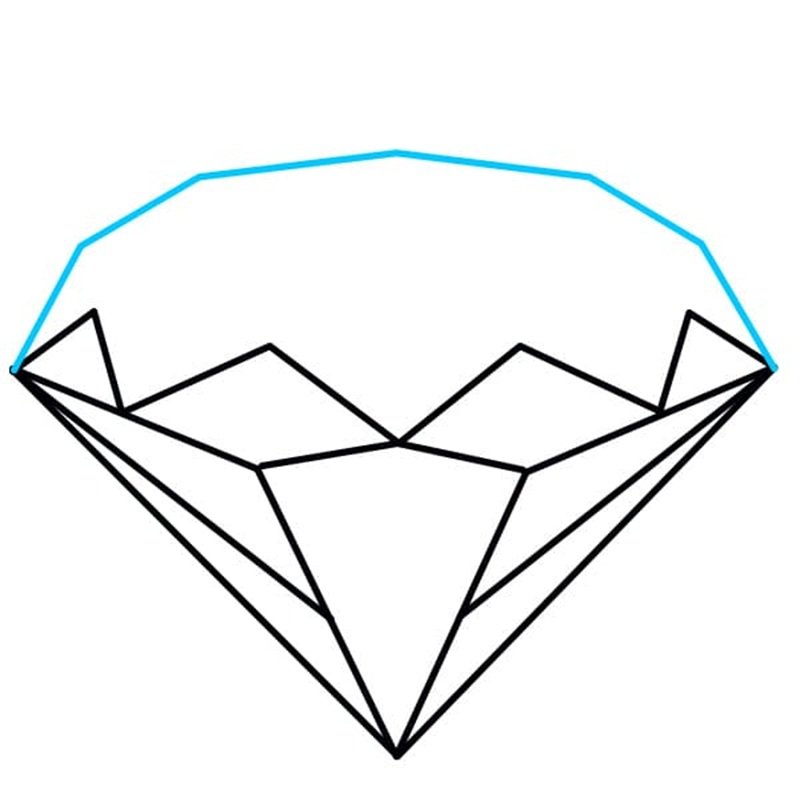 How to draw a diamond step by step 6