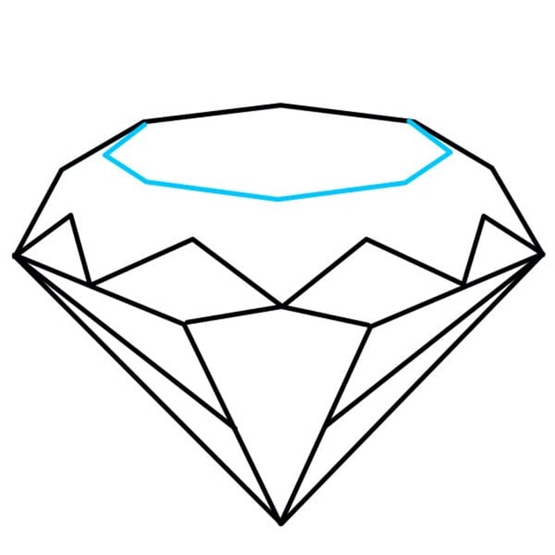 How to draw a diamond step by step 7