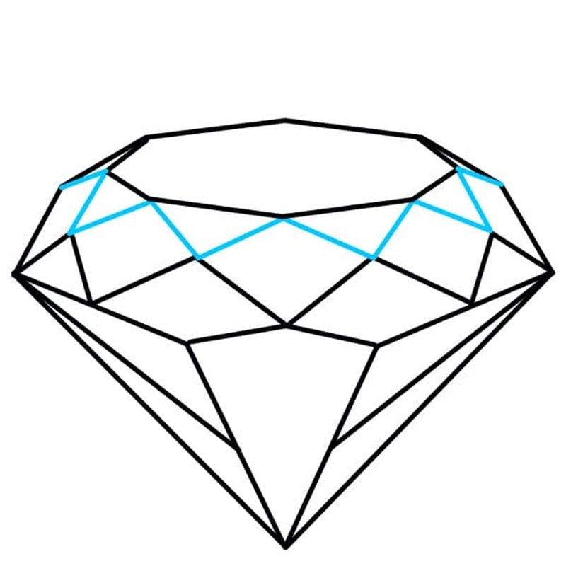 How to draw a diamond step by step 8