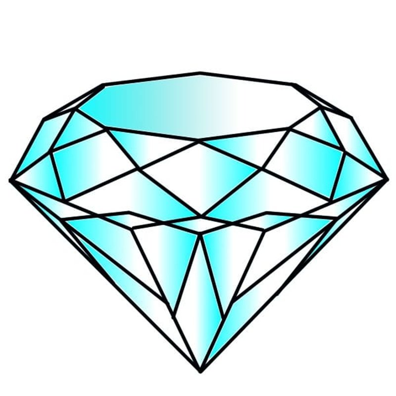 How to draw a diamond step by step