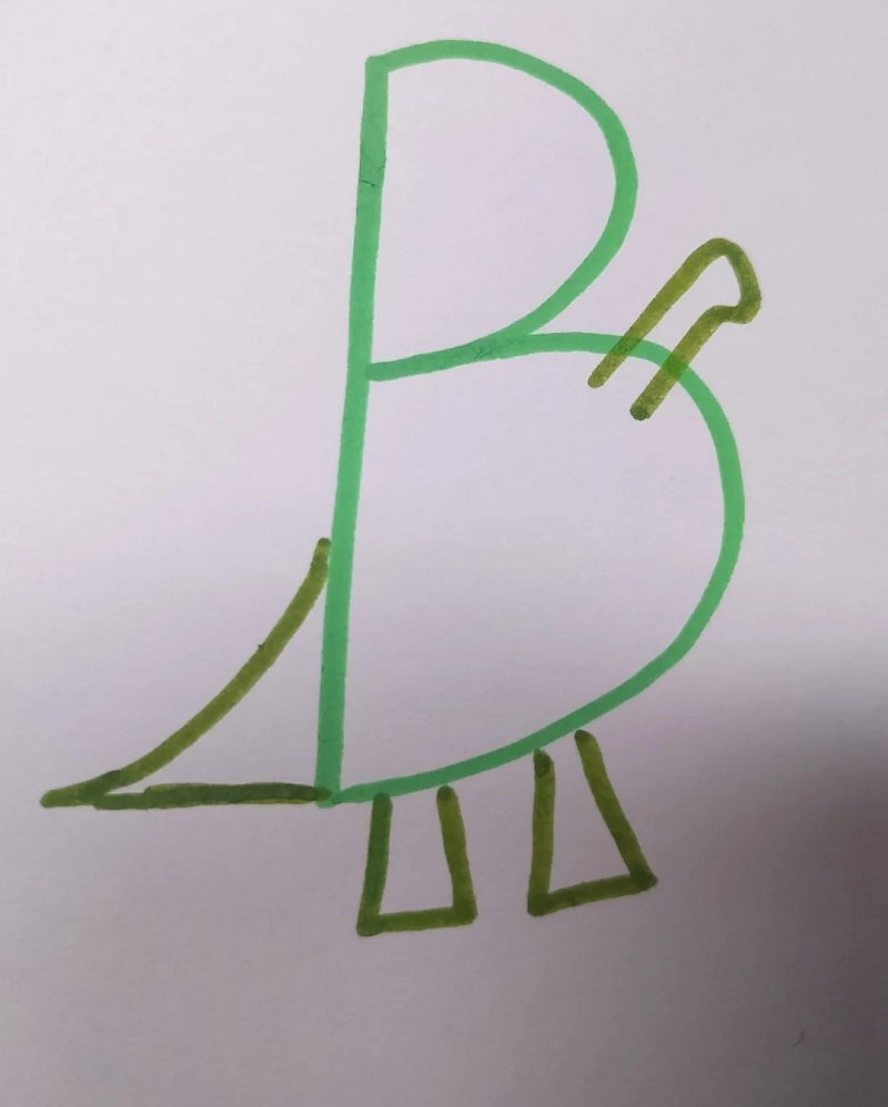 How to draw a Dinosaur step by step 3