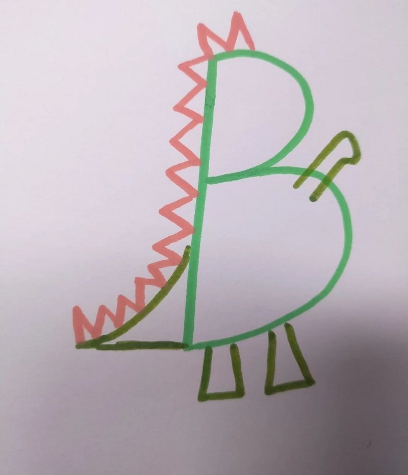 How to draw a Dinosaur step by step 4