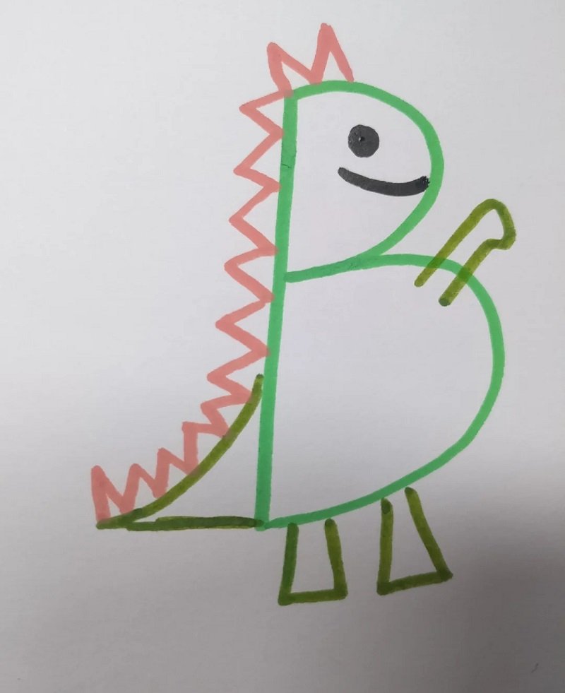 How to draw a Dinosaur step by step 5